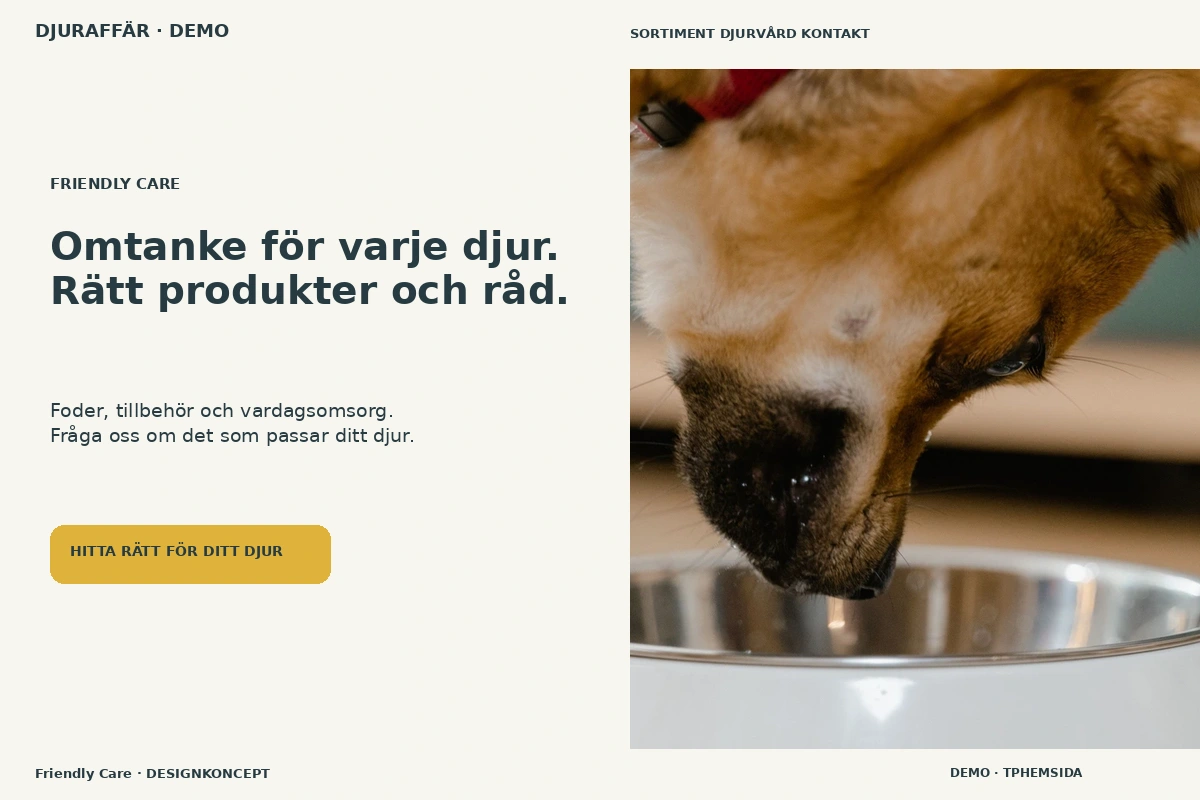 Djuraffär – webbdesign och branschinspiration