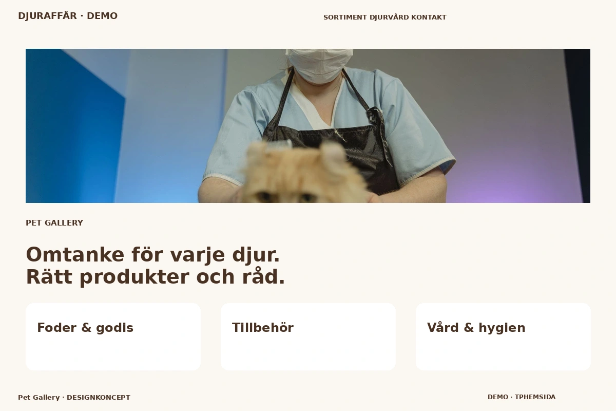 Pet Gallery – designförslag för djuraffär