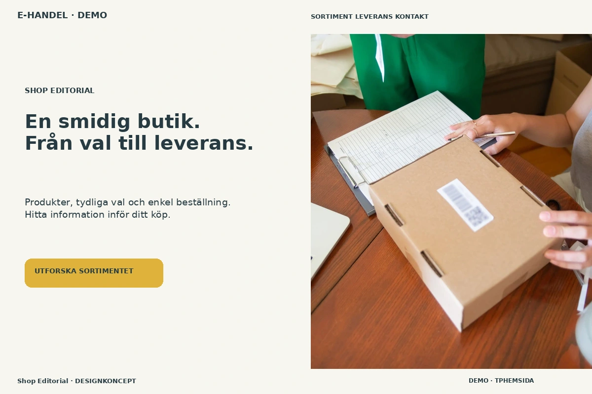 Designförslag för E-handel