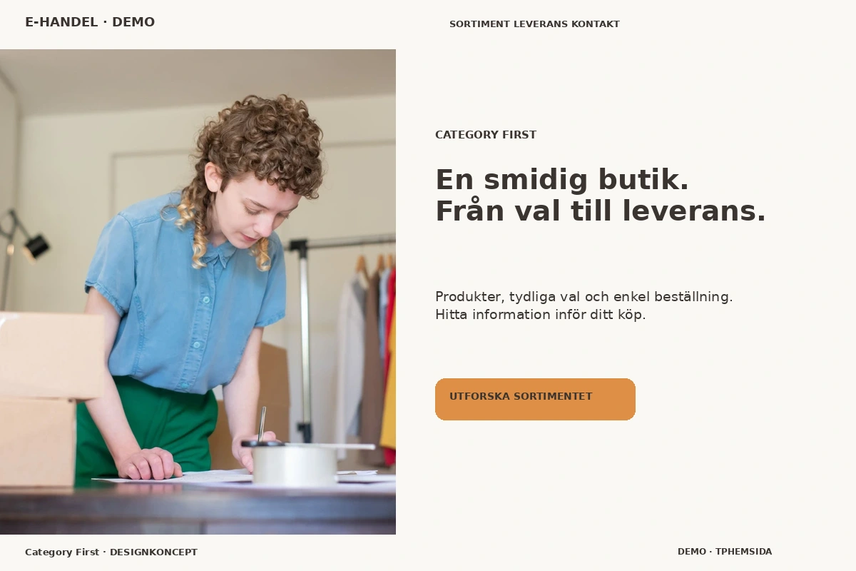 Category First – designförslag för e-handel