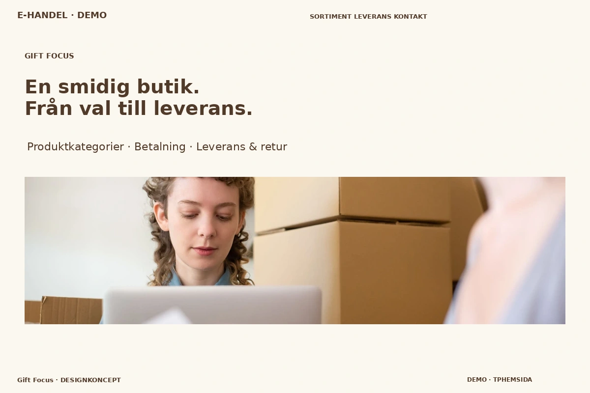 Gift Focus – designförslag för e-handel