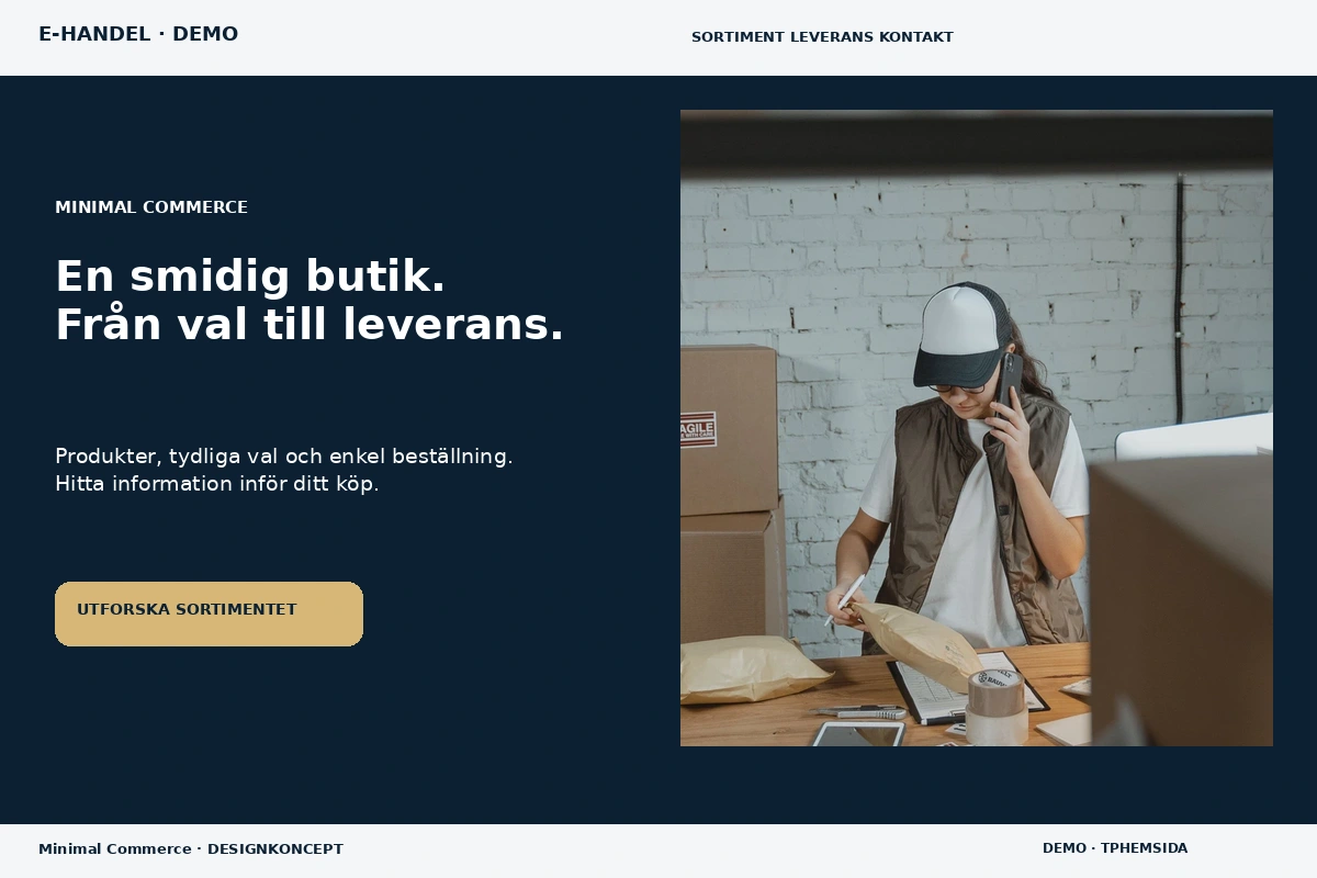Minimal Commerce – designförslag för e-handel