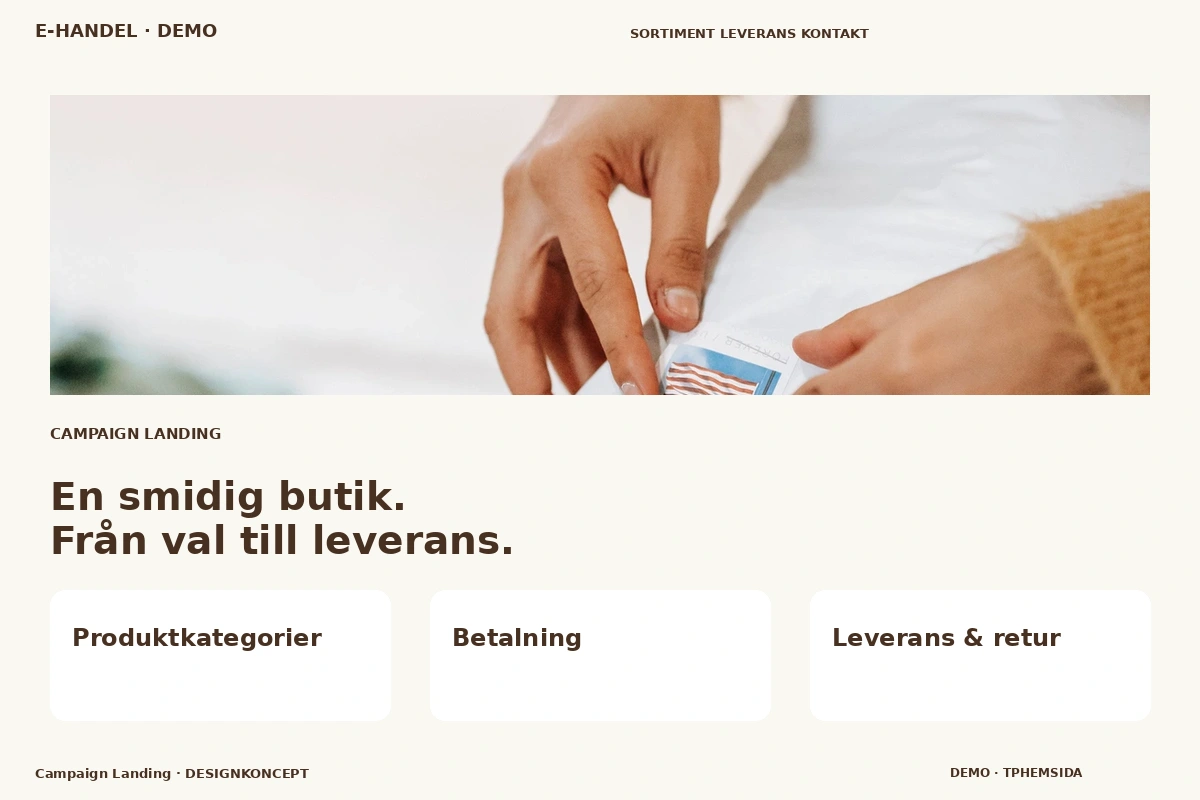 Campaign Landing – designförslag för e-handel