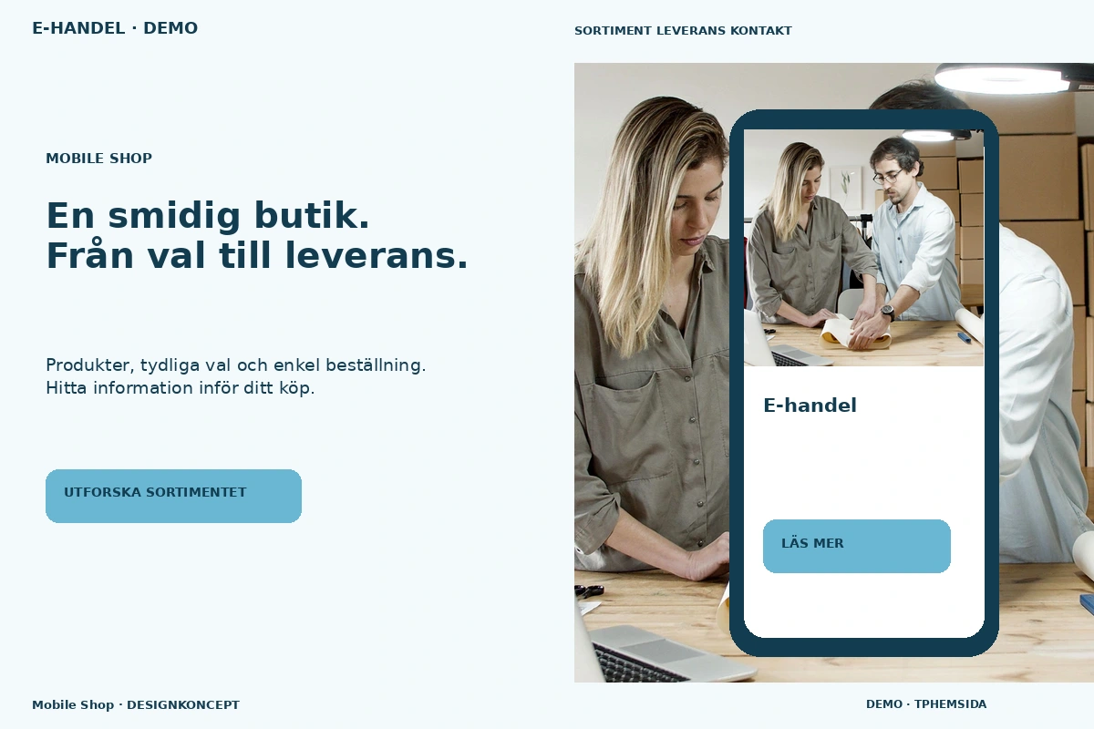 Mobile Shop – designförslag för e-handel