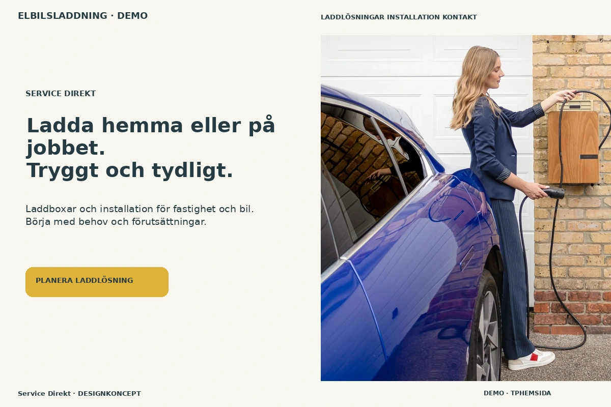 Elbilsladdning – webbdesign och branschinspiration