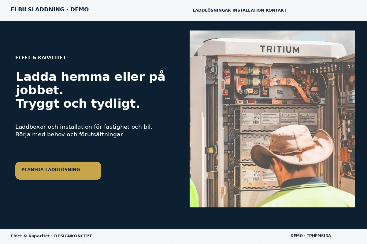 Fleet & Kapacitet – designförslag för elbilsladdning