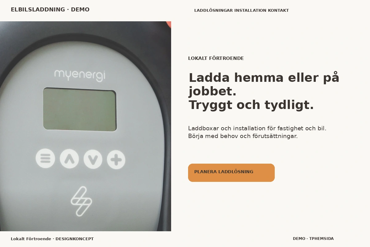Lokalt Förtroende – designförslag för elbilsladdning