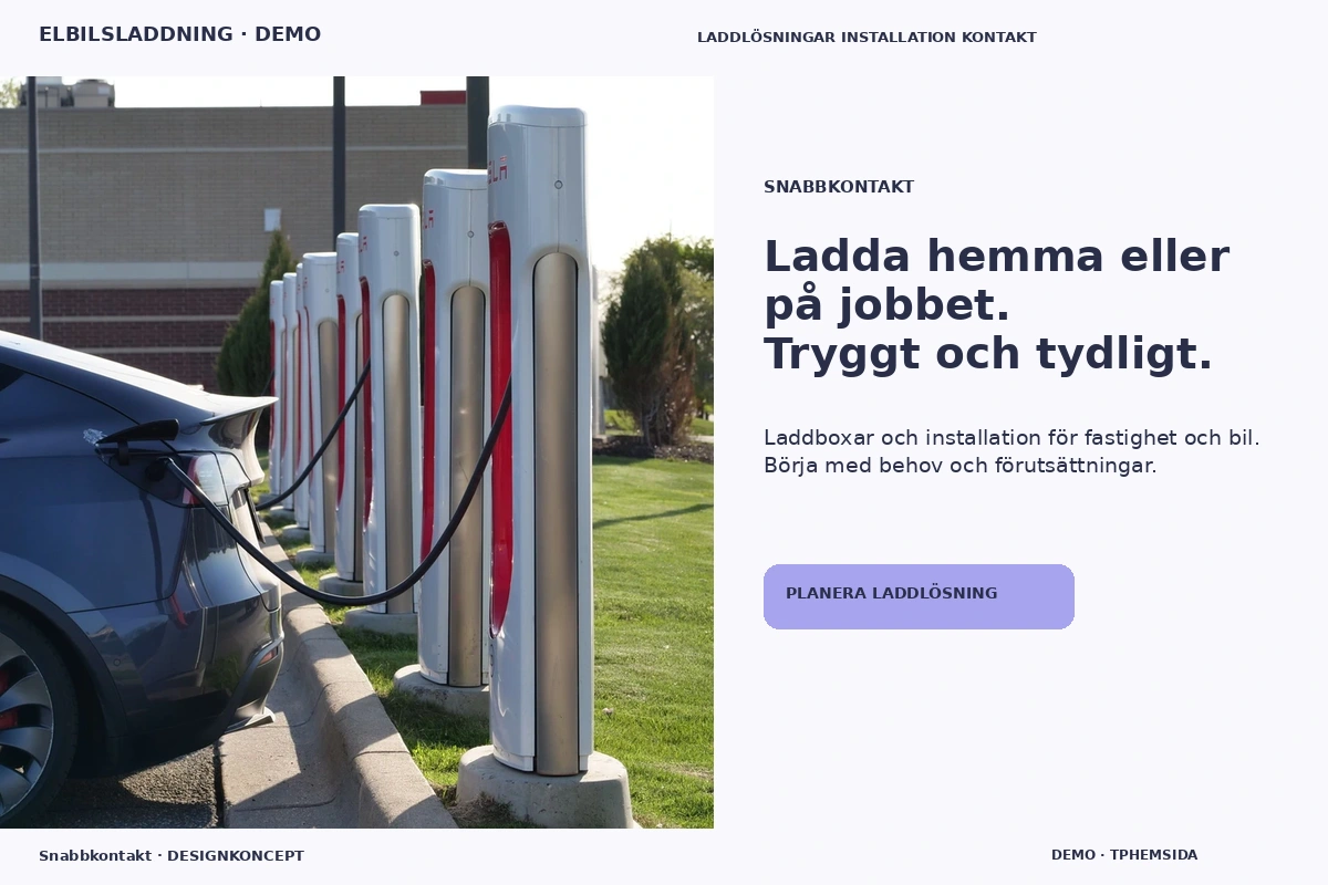 Snabbkontakt – designförslag för elbilsladdning