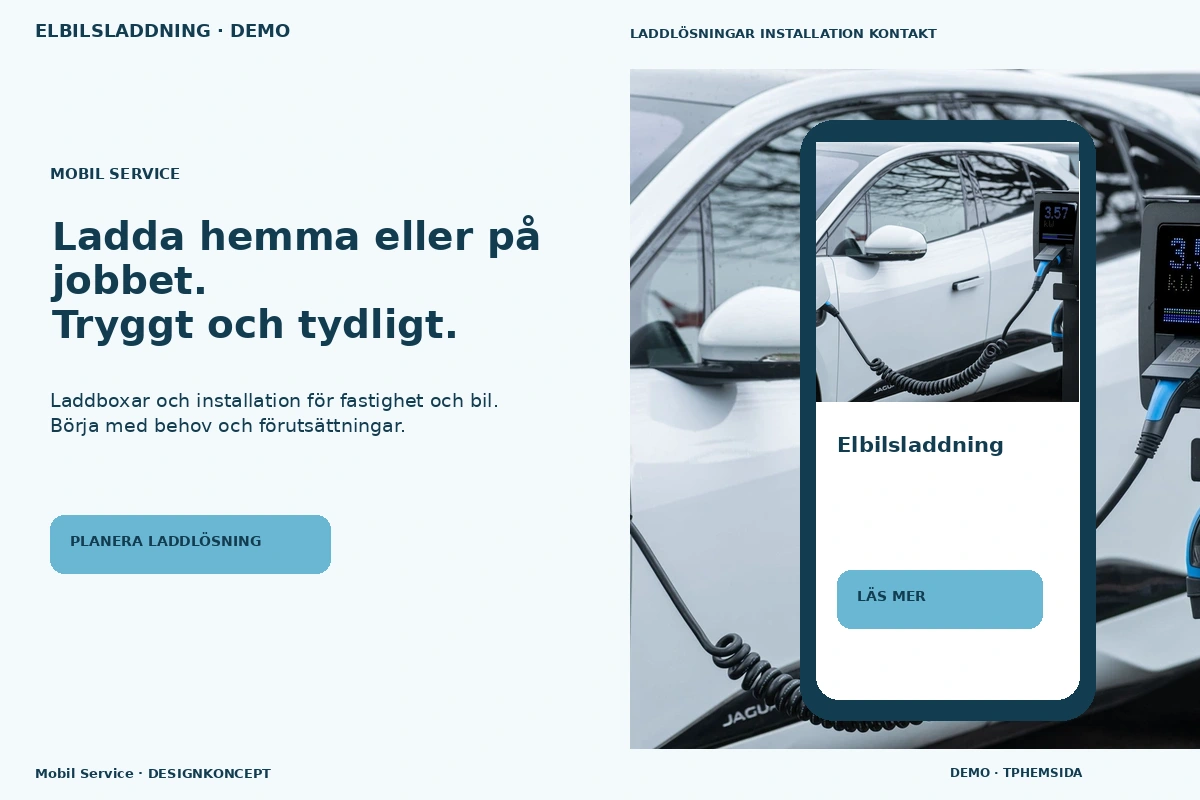 Mobil Service – designförslag för elbilsladdning