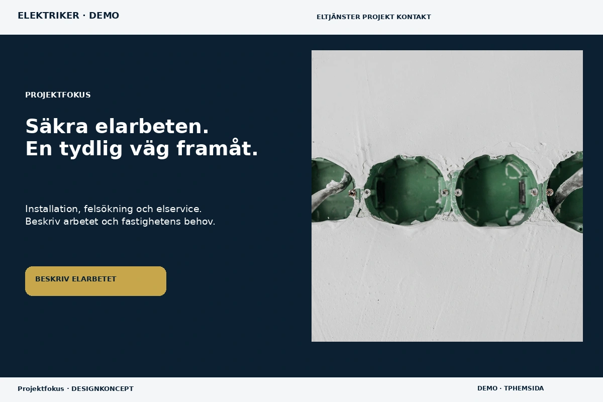 Projektfokus – relaterat designförslag för elektriker