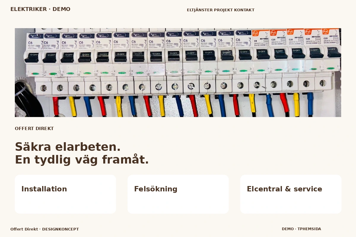 Offert Direkt – designförslag för elektriker