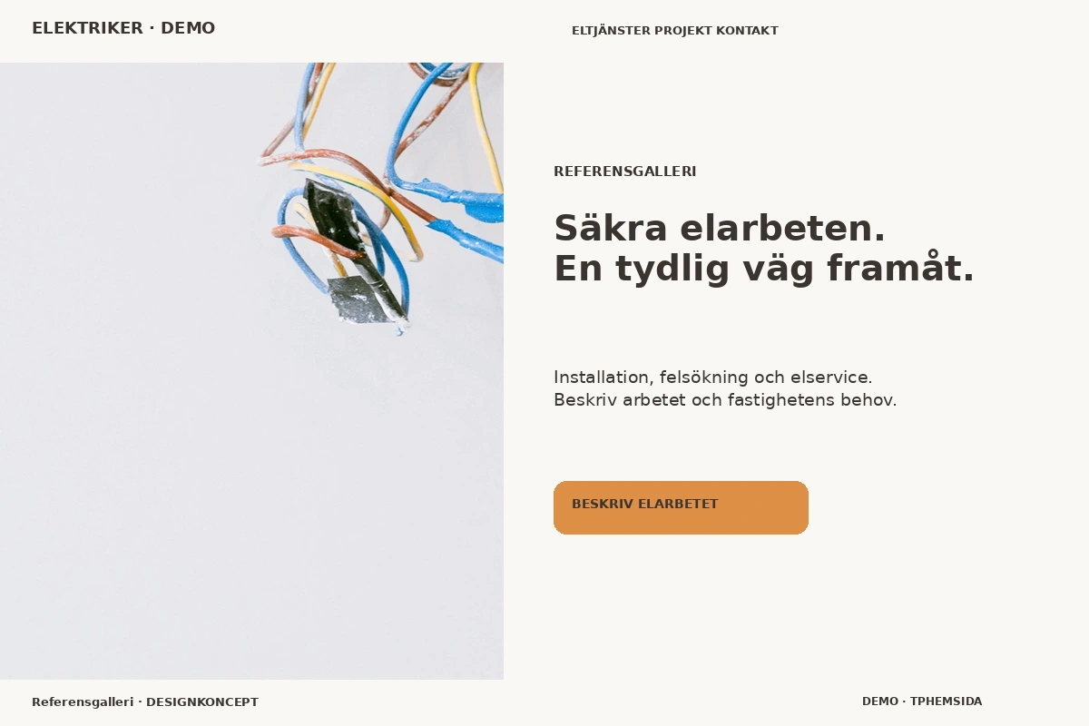 Referensgalleri – relaterat designförslag för elektriker