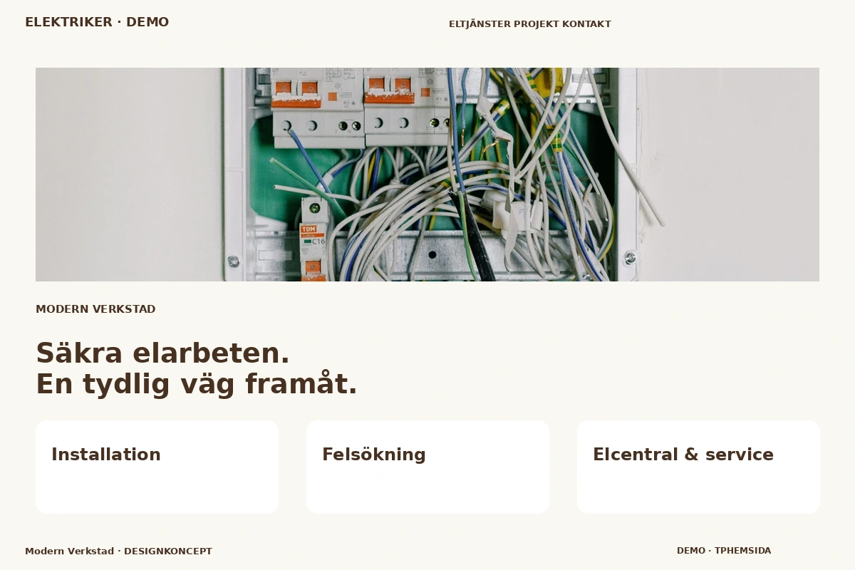 Modern Verkstad – designförslag för elektriker