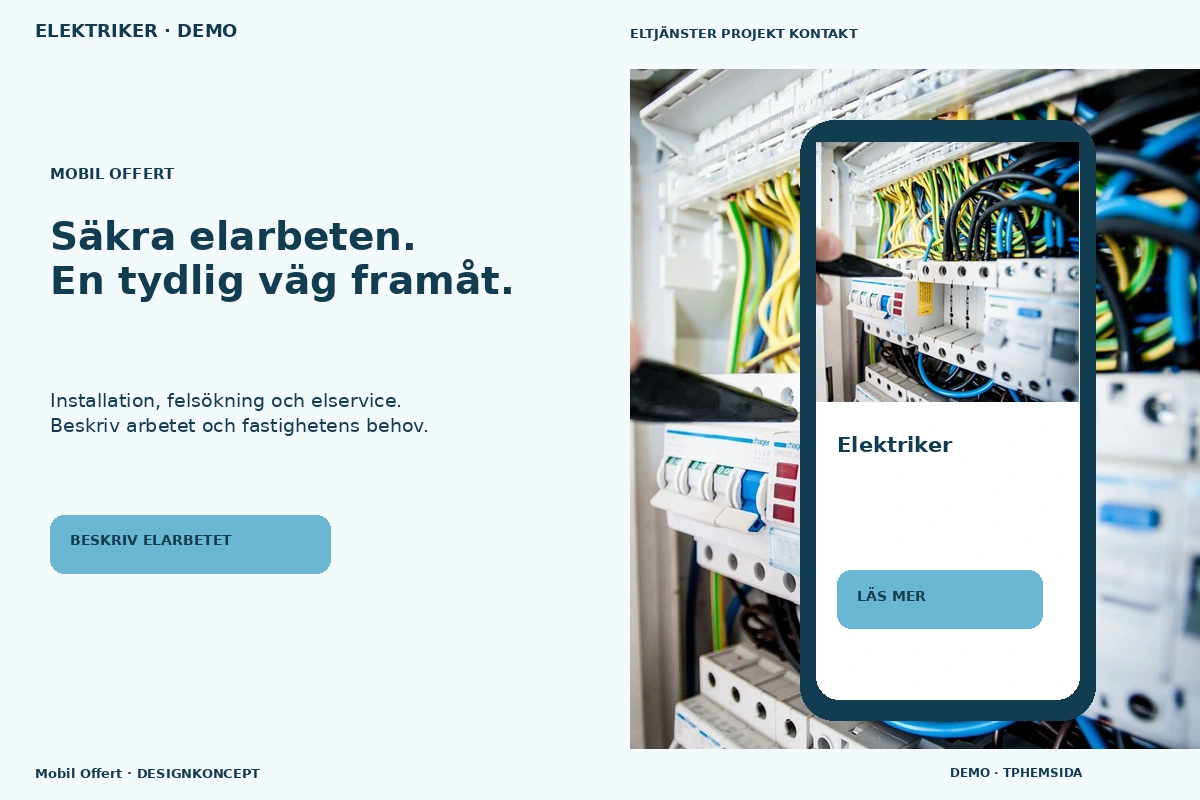 Mobil Offert – relaterat designförslag för elektriker