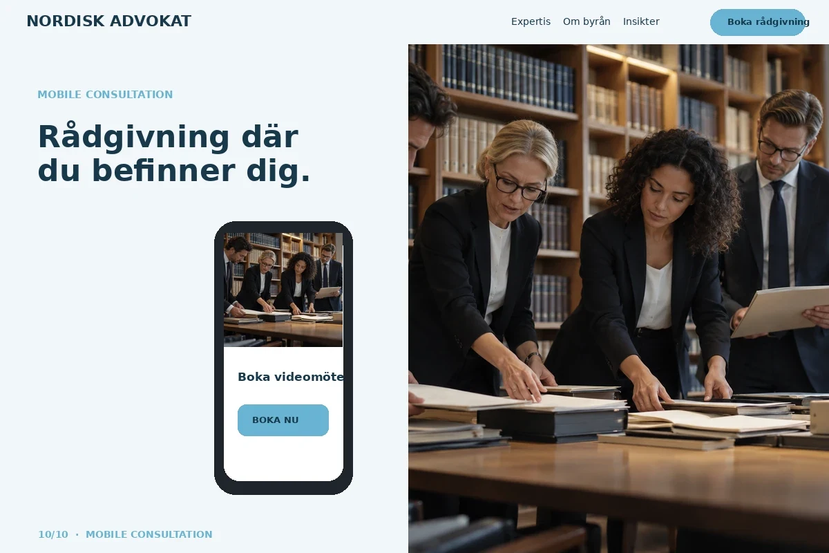 Mobile Consultation – relaterat designförslag för advokat