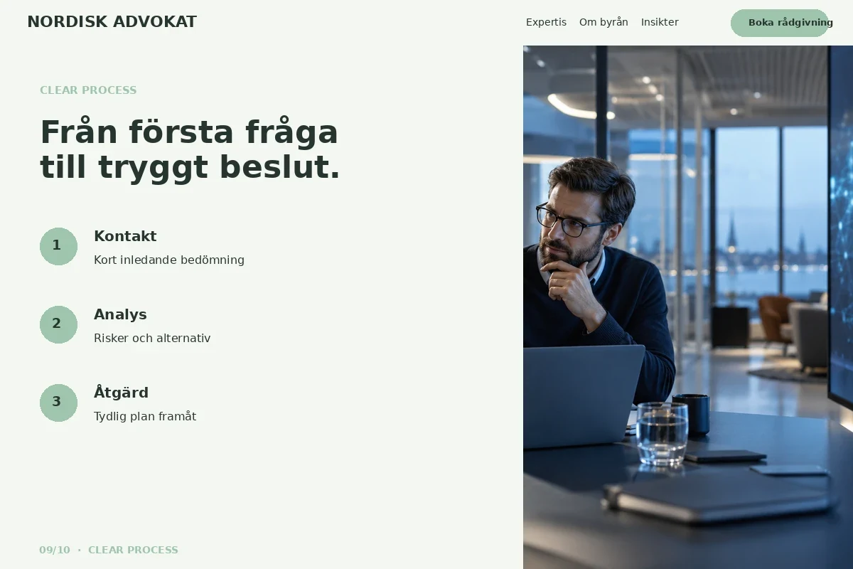 Clear Process – relaterat designförslag för advokat