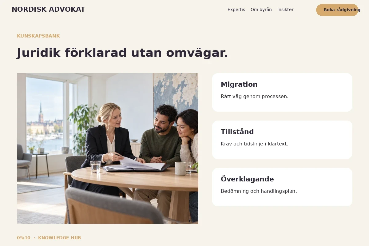 Knowledge Hub – designförslag för advokat