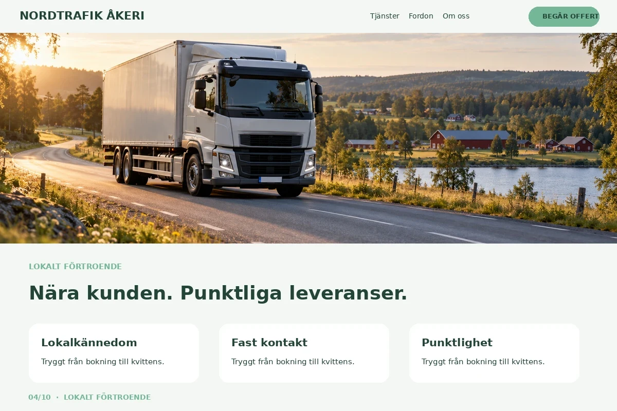Lokalt Förtroende – relaterat designförslag för åkeri