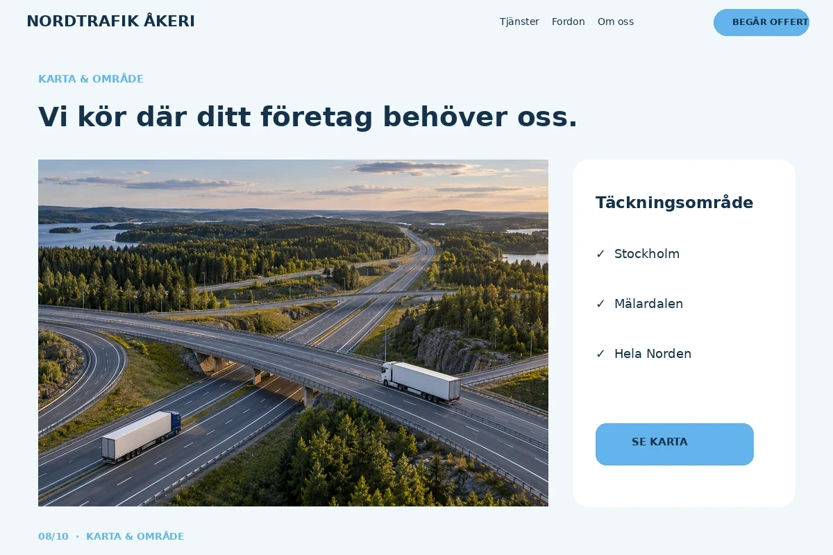 Karta & Område – relaterat designförslag för åkeri