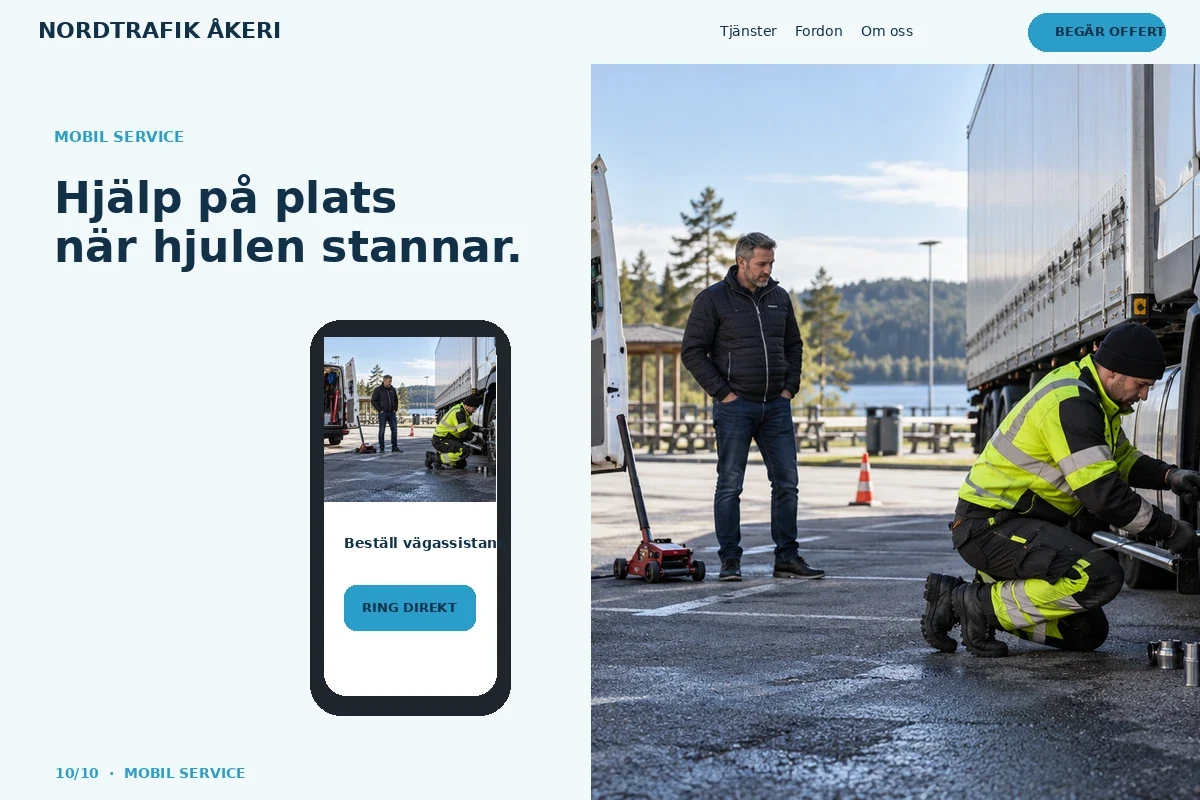Mobil Service – relaterat designförslag för åkeri