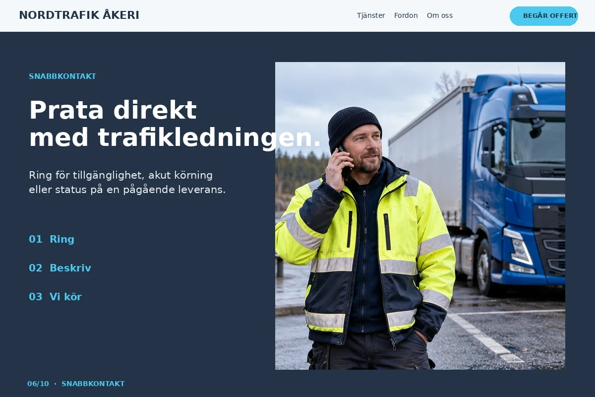 Snabbkontakt – relaterat designförslag för åkeri