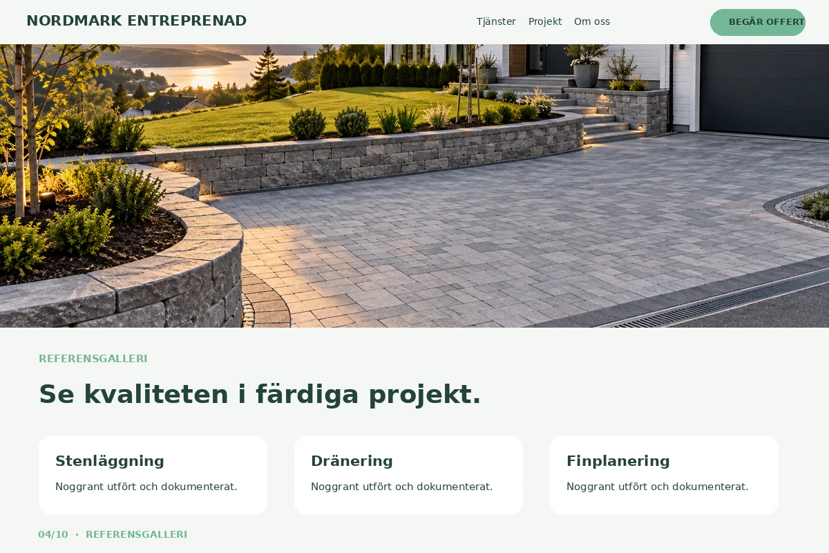 Referensgalleri – designförslag för anläggningsfirma