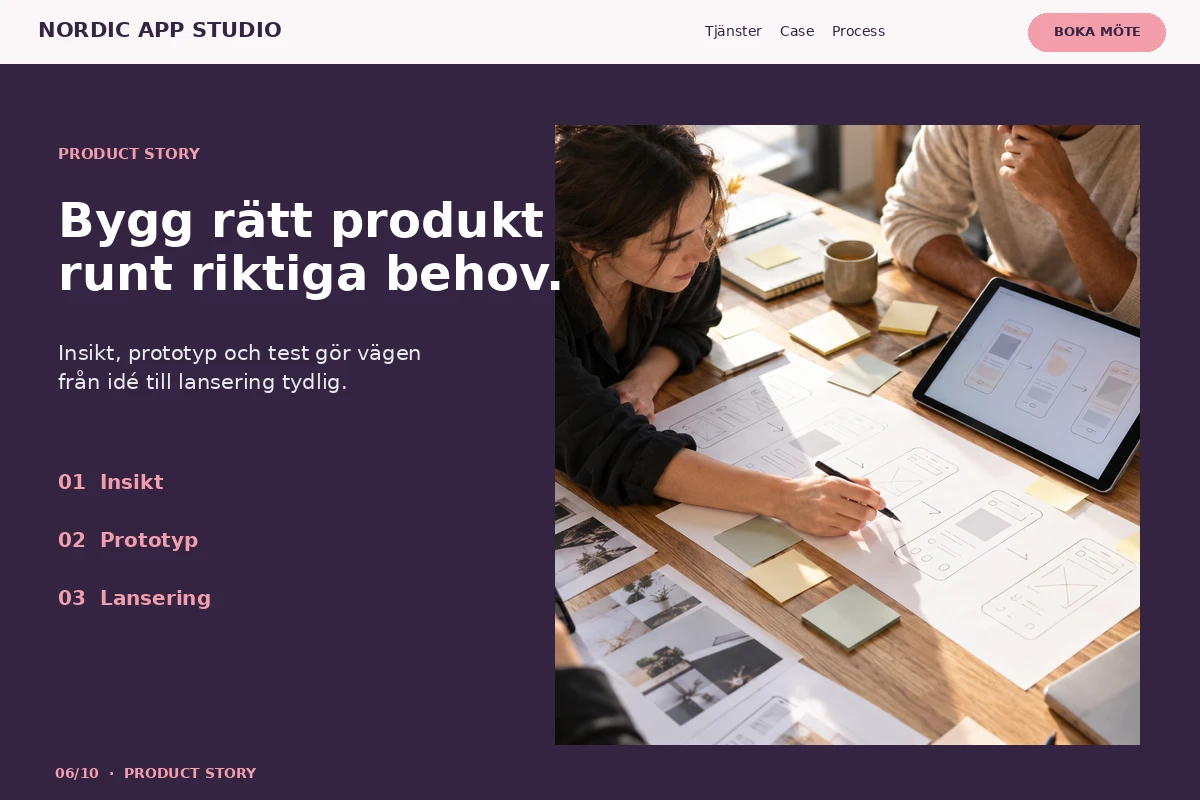 Product Story – relaterat designförslag för apputvecklare