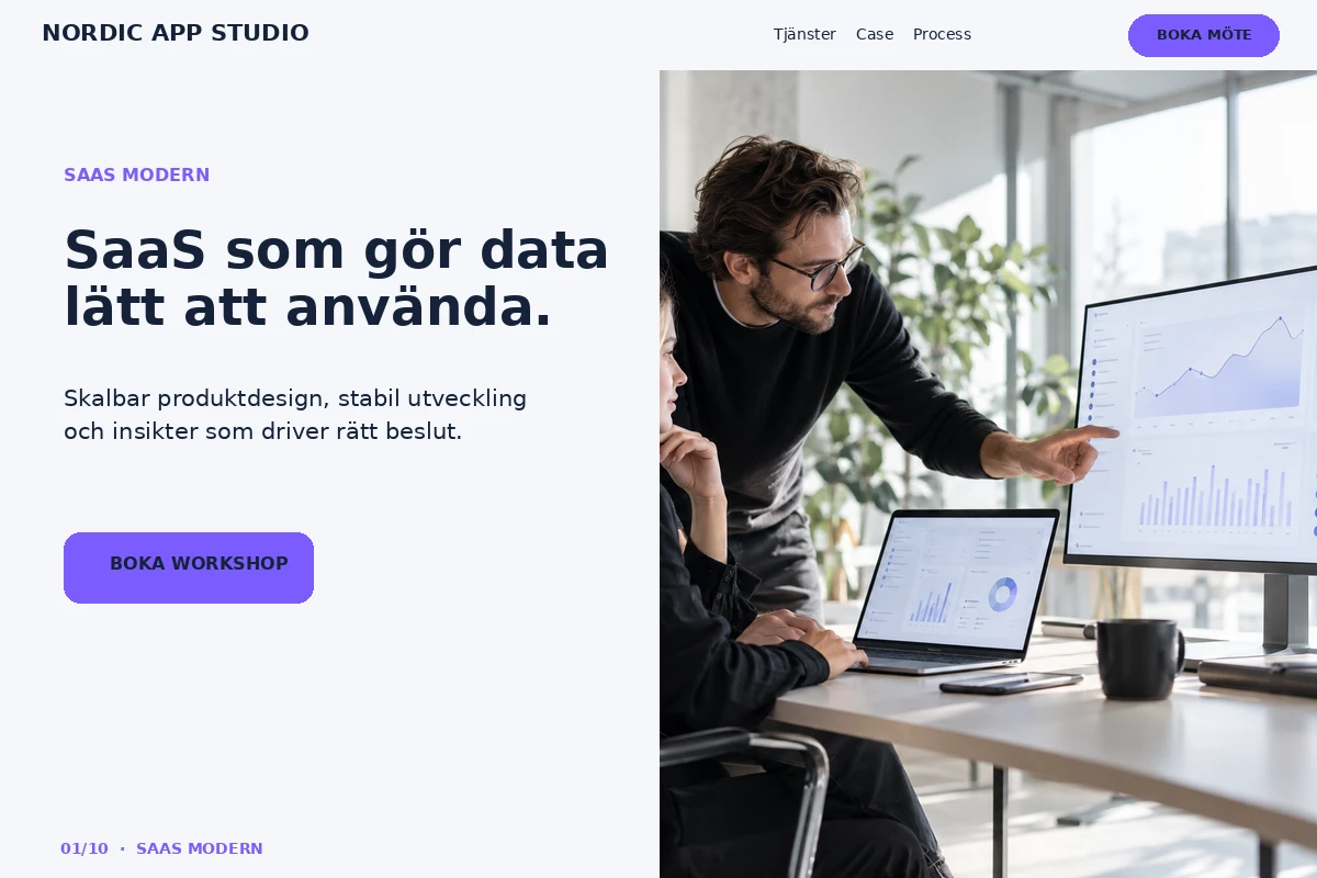 SaaS Modern – relaterat designförslag för apputvecklare
