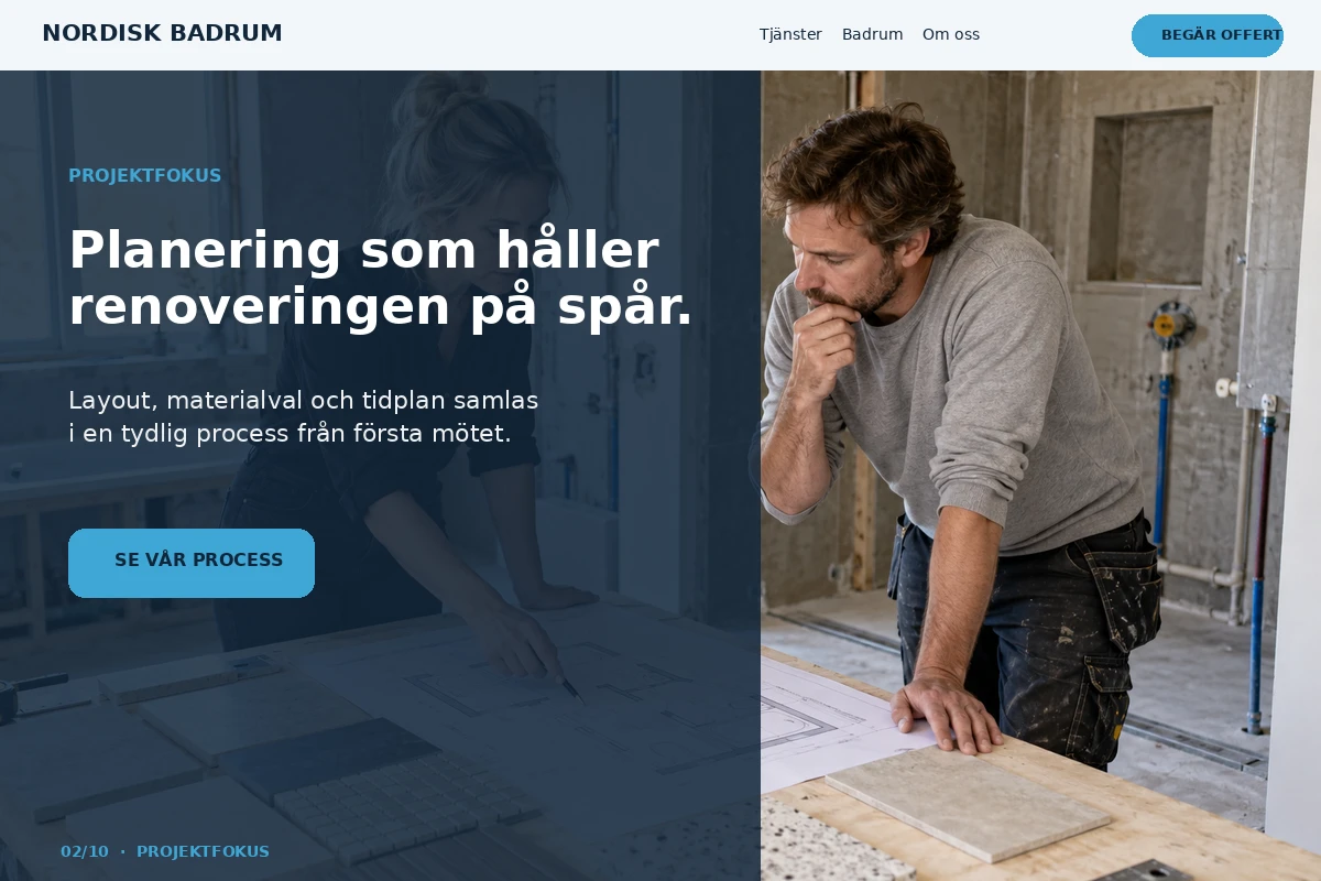 Projektfokus – relaterat designförslag för badrumsrenovering