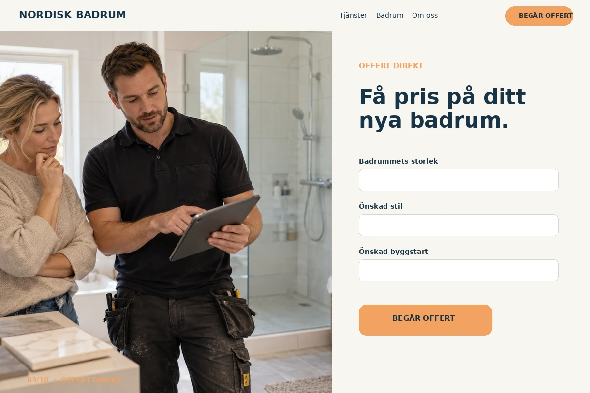 Offert Direkt – relaterat designförslag för badrumsrenovering