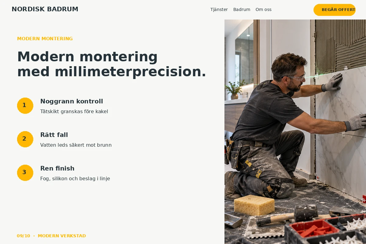 Modern Verkstad – relaterat designförslag för badrumsrenovering