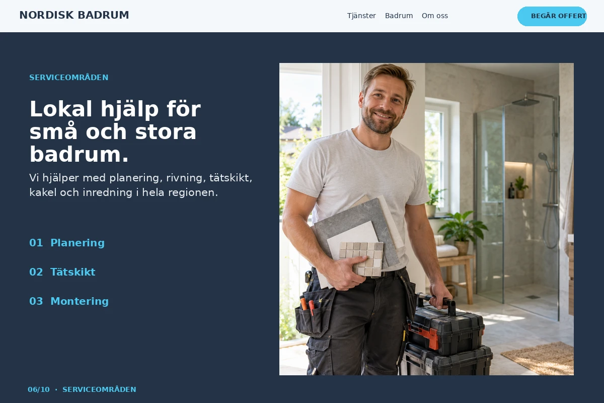 Serviceområden – designförslag för badrumsrenovering