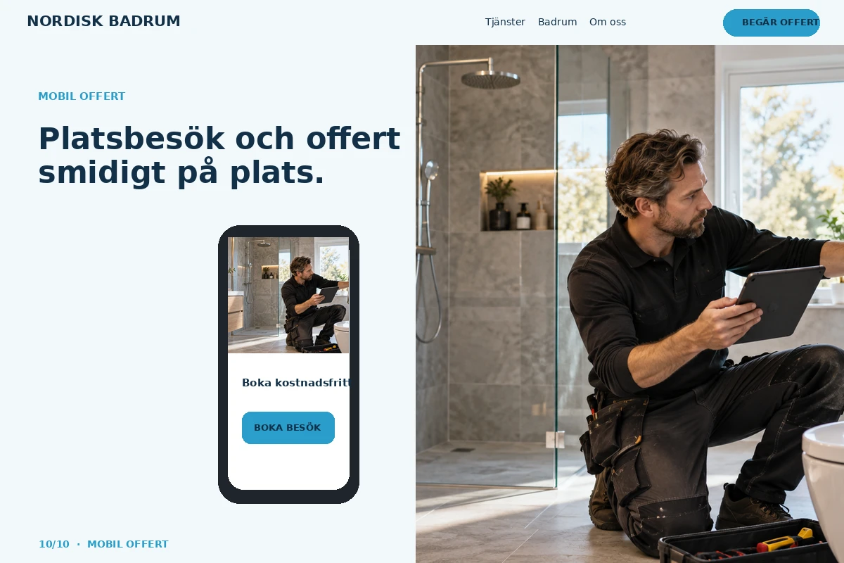 Mobil Offert – designförslag för badrumsrenovering