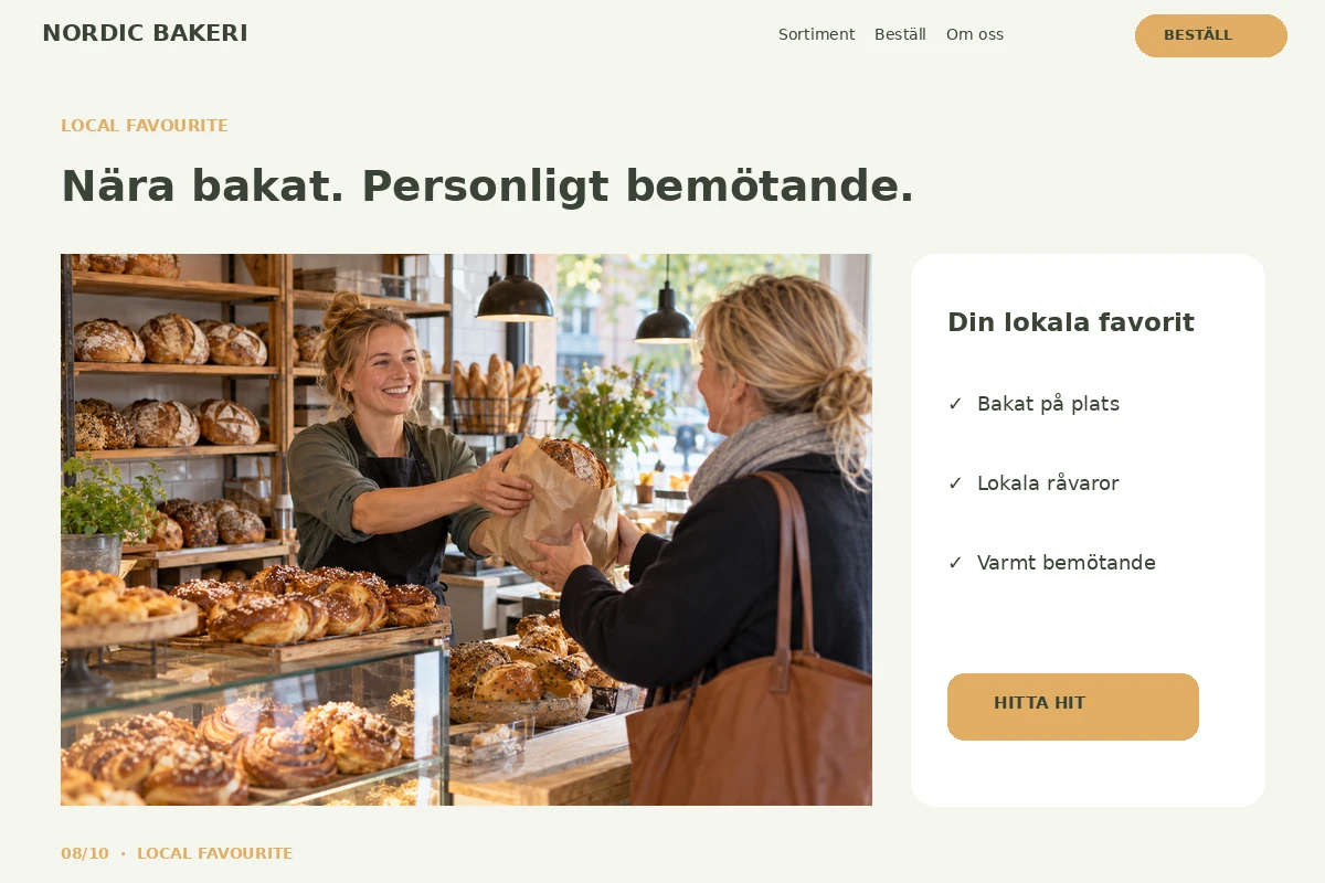 Local Favourite – relaterat designförslag för bageri