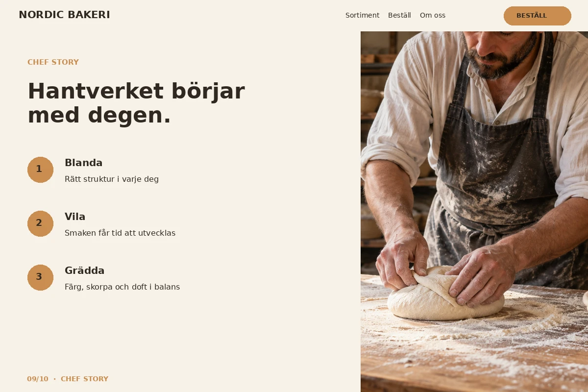 Chef Story – relaterat designförslag för bageri
