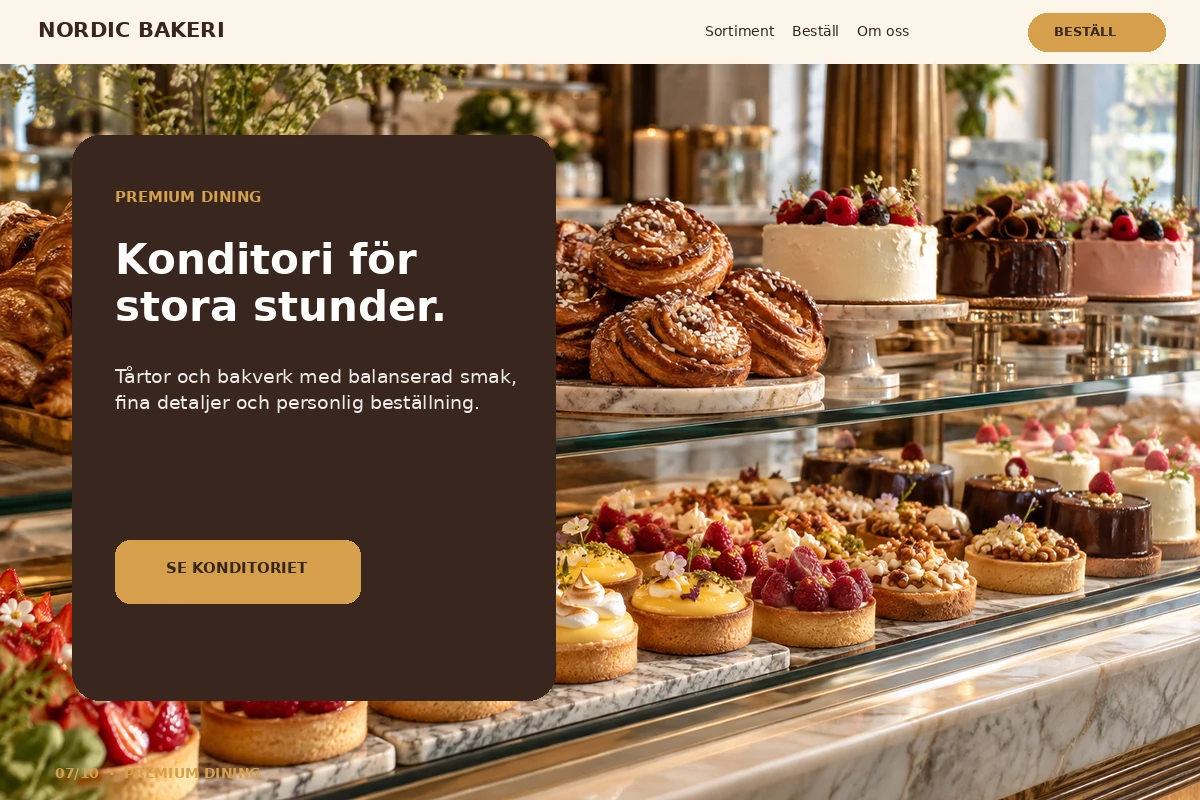 Premium Dining – relaterat designförslag för bageri