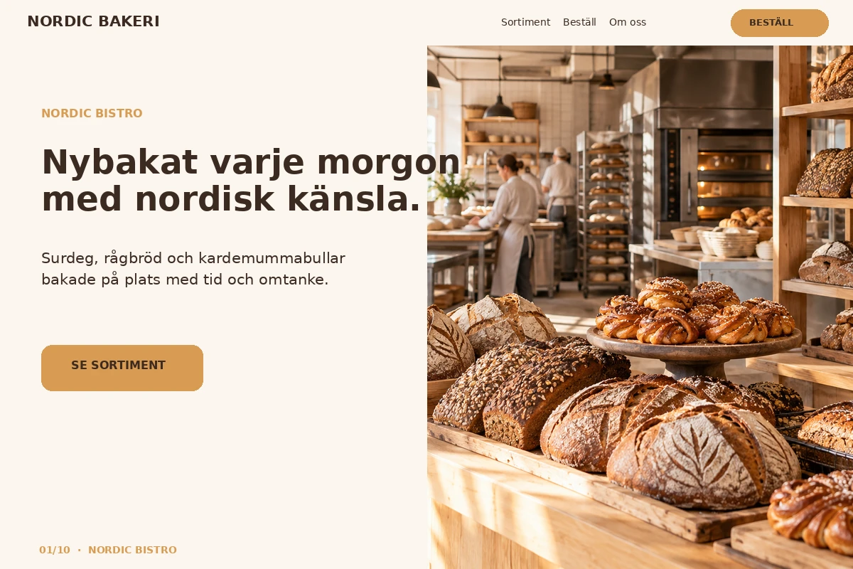 Nordic Bistro – designförslag för bageri