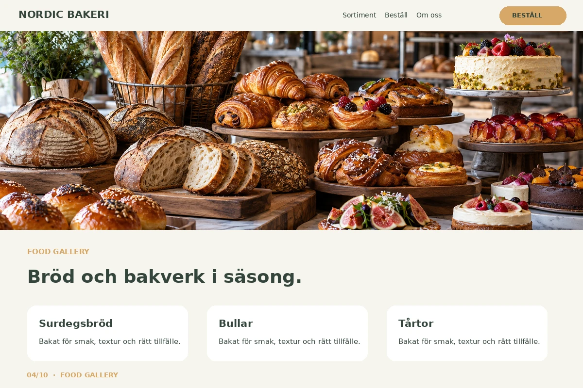 Food Gallery – designförslag för bageri