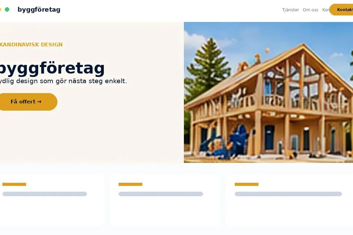 Designförslag för Byggföretag