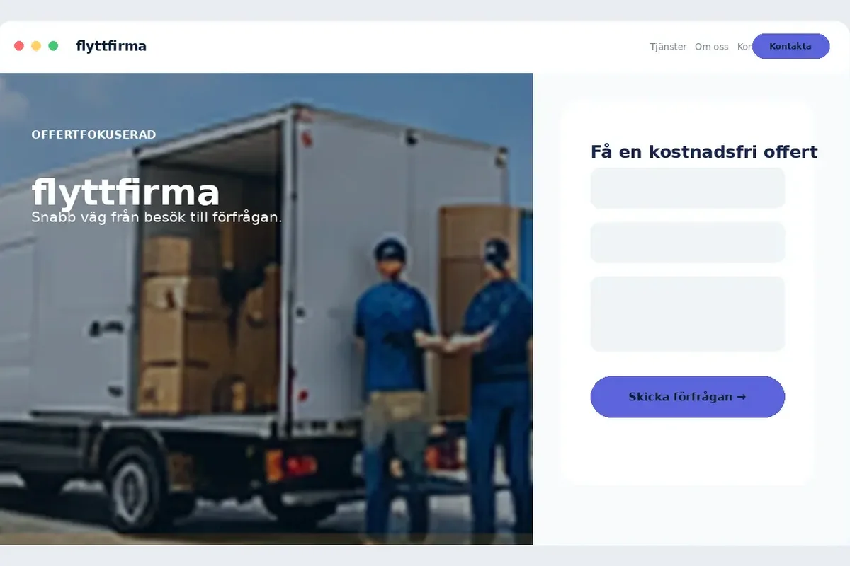 Designförslag för Flyttfirma