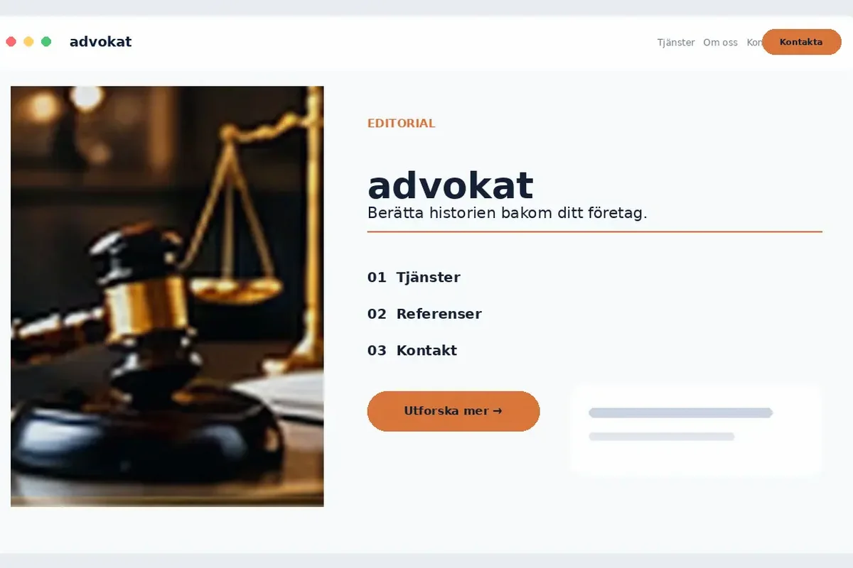 Designförslag för Advokatbyrå
