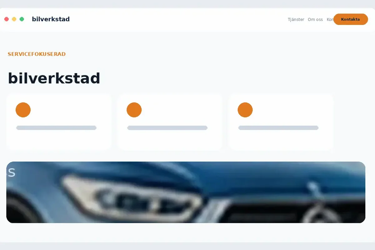 Designförslag för Bilverkstad