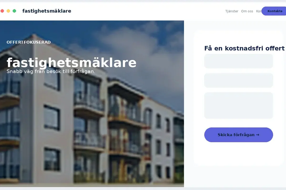 Designförslag för Fastighetsmäklare