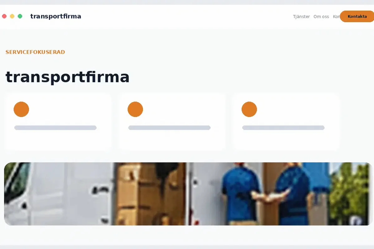 Designförslag för Transportfirma