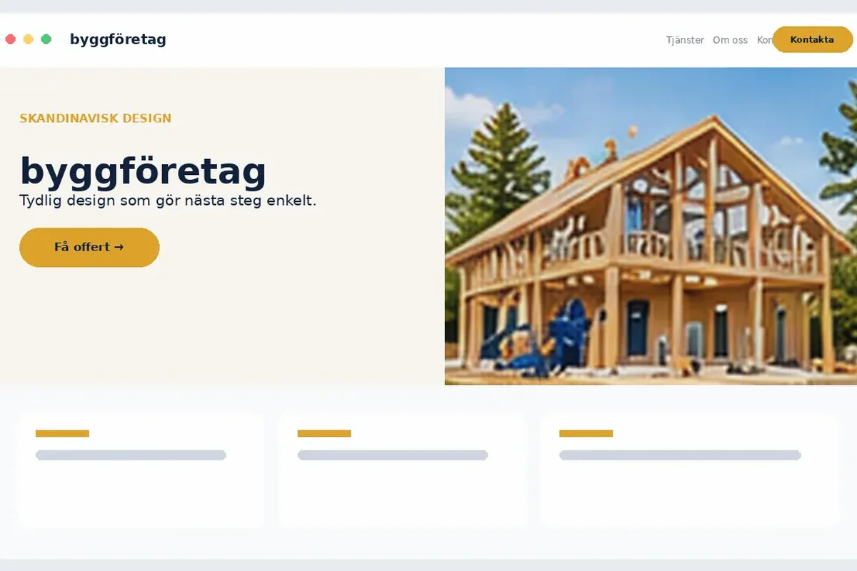 Byggföretag designförslag