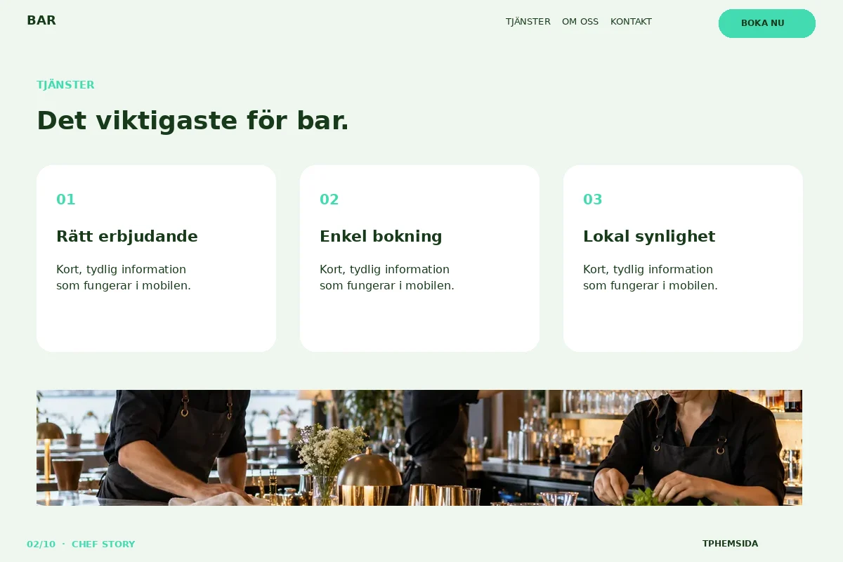Chef Story – Tjänster för bar
