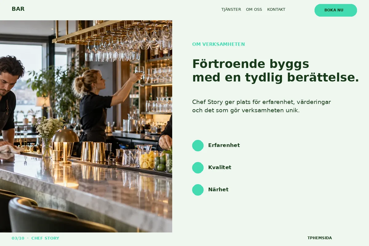 Chef Story – Om företaget för bar