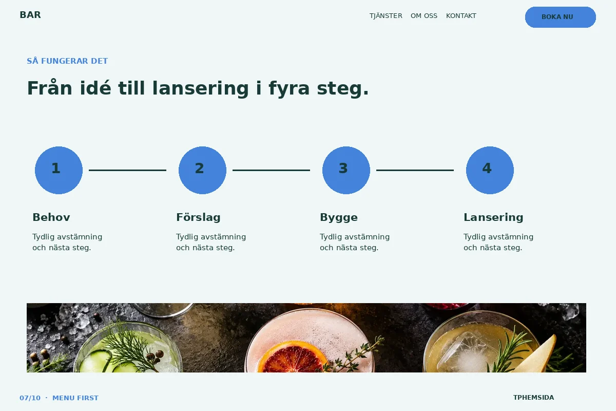 Menu First – Så fungerar det för bar