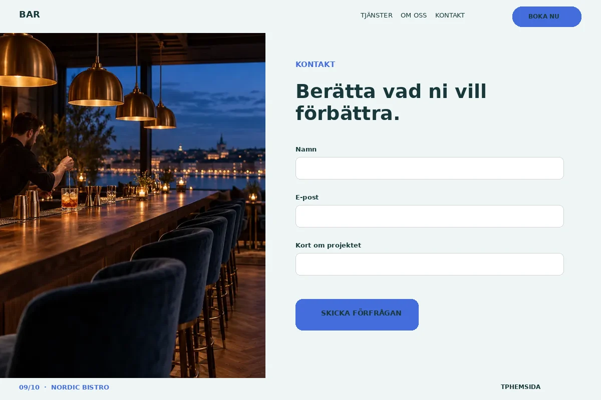 Nordic Bistro – Kontakt för bar