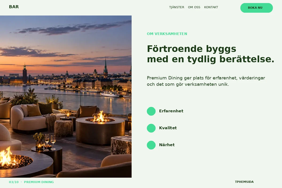 Premium Dining – Om företaget för bar